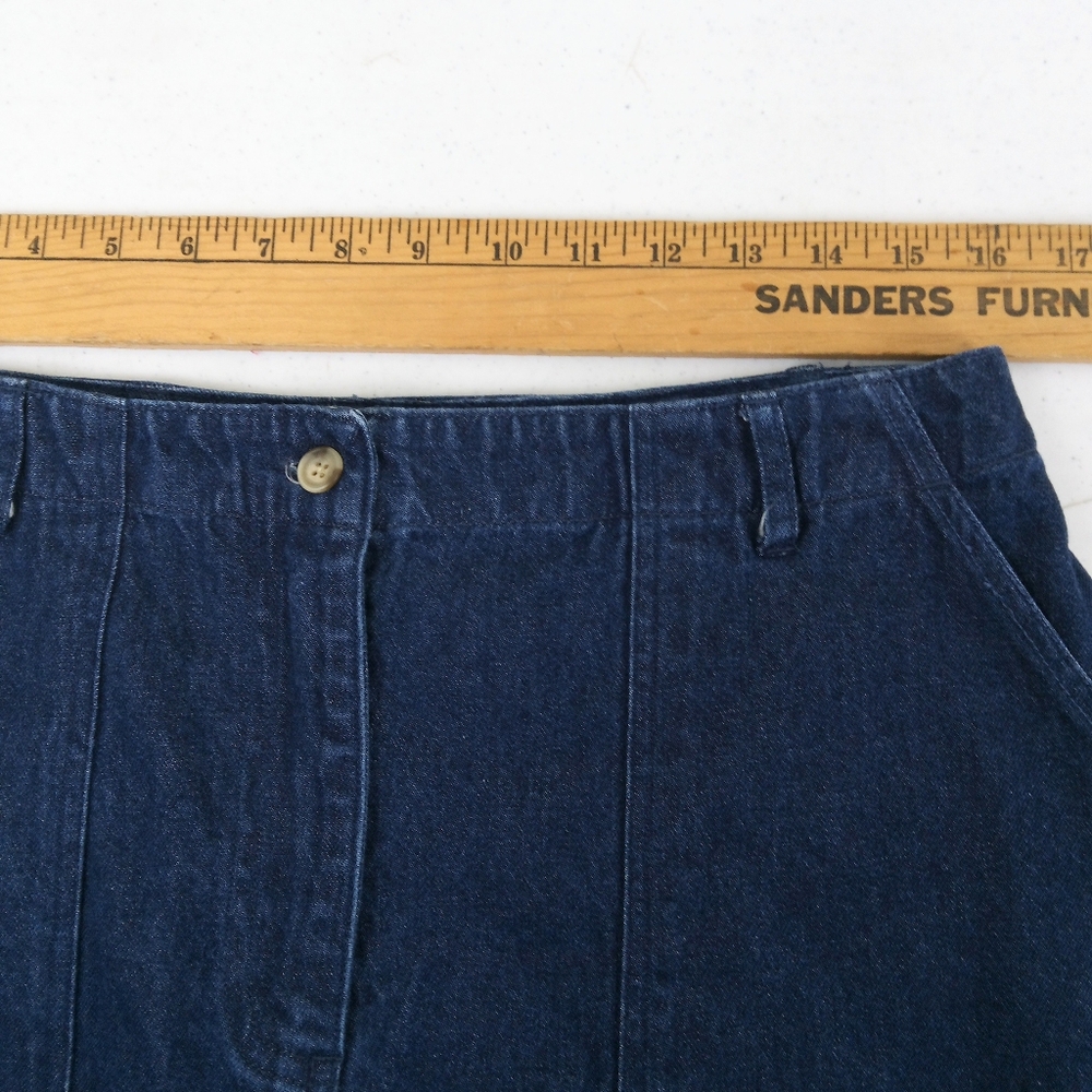 Mountain Lake Denim Midi Skirt Size 12 Blue Minimalist Modest Boho Cottagecore - Picture 8 of 10